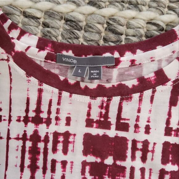 Vince Abstract Print T-shirt Short Sleeve Size L - Picture 5 of 9